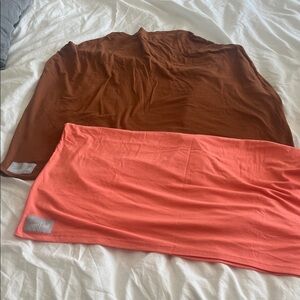 Copper Pearl Burnt Orange and Coral Car Seat/Breast Feeding Cover Set